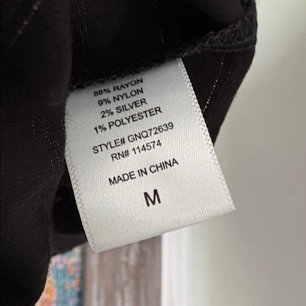 ANTHROPOLOGIE Black Metallic Long Sleeve Pippa Tiered Tunic Dress Medium - Image 8
