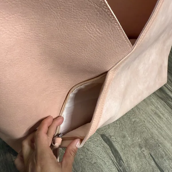 ULTA Beauty Pink/Blush Faux Leather Suede Very Large Tote Bag/Shoulder Purse - Image 2