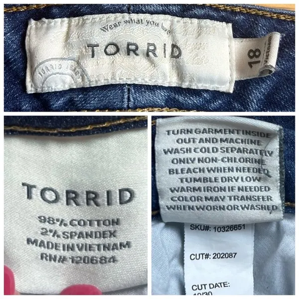 Torrid Jeans Straight Leg Distressed Mid Rise Medium Blue Wash Women’s Size 18 - Image 5