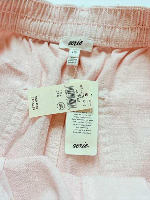 Aerie Day Dream Pink Denim Shorts NWT Large - Image 4
