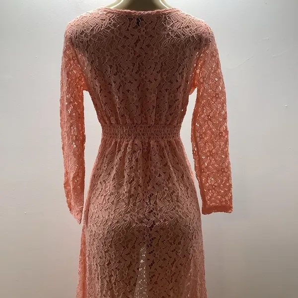 Impulsive Size Large Peach Cover Up Knitted 3 Button Closure Long Sleeve. New - Image 5
