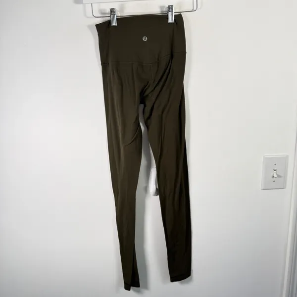 Lululemon Align High Rise Pant Leggings 28" Dark Olive Green Gym Workout Women 2 - Image 4