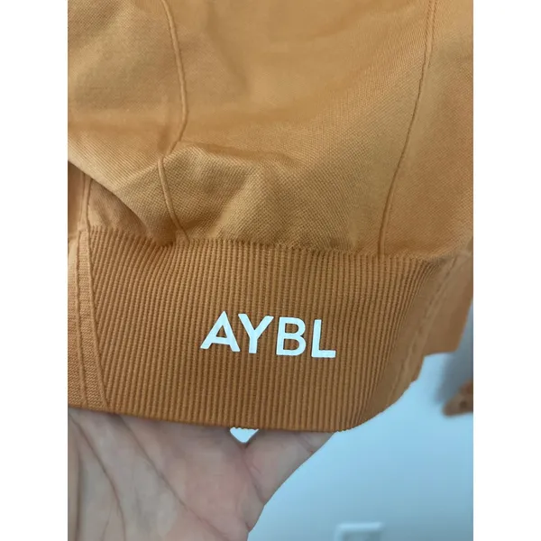 AYBL Womens Seamless Long Sleeve Crop Top‎ Burnt Orange Small Thumbholes Workout - Image 4