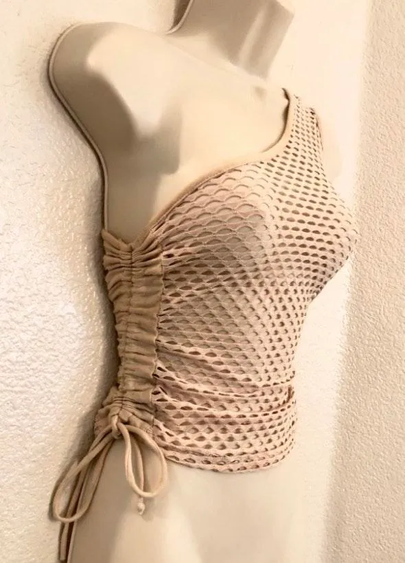 Double Zero NWOT Sexy  stretchy mesh top w/ adjustable sides. - Image 4