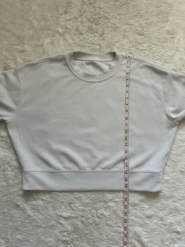 Lululemon Sweatshirt Softstreme Perfectly Oversized Cropped Crew Pullover Sz 8 - Image 10