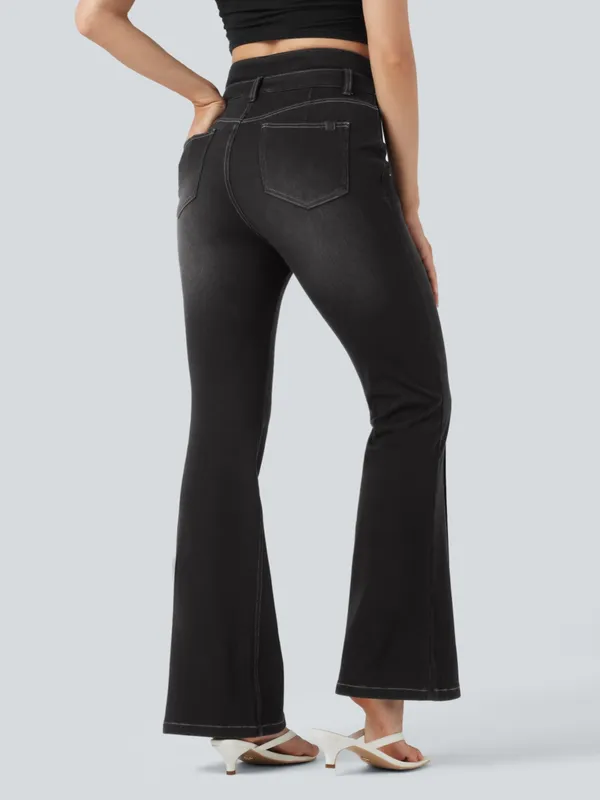 Halara Flex™ Mid Rise Tummy Control Casual Flare Jeans with Pockets - Image 3