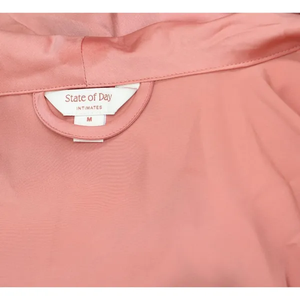 NWT State Of Day State of Day Womens Belted Shawl-Collar Robe Sea Coral Pink M - Image 7