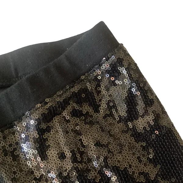 Black Sequined Leggings Size M - Image 5