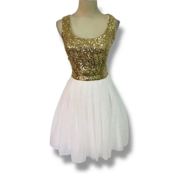Windsor gold sequined tulle cocktail dress size 7 / 8 - Image 3