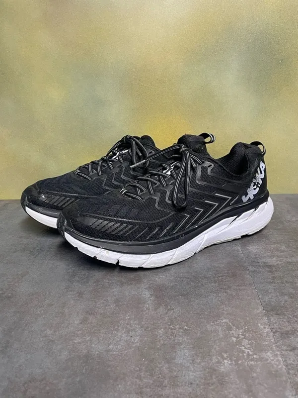 Hoka One One Clifton 4 Women's Black & White Running Shoes Size 9.5B - Image 3