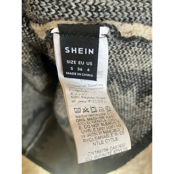 Shein Bodycon Midi Dress Black Cream Zigzag Buttery‎ Soft Quiet Luxury Parisian - Image 4