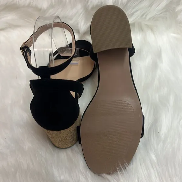 Anne Taylor Black and Cork Chunky heeled sandals‎ Size 7.5 BIN 16 - Image 9