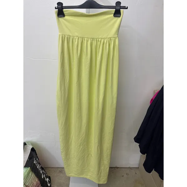 Susana Monaco Sz Small Yellow Strapless Tube Gathered Pocket Summer Maxi Dress - Image 3