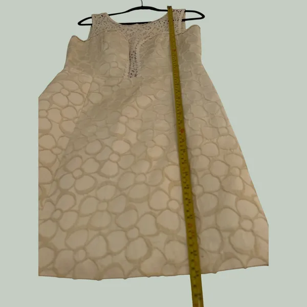 Lilly Pulitzer White Lace Yoke Jacquard‎ Fit Flare Dress Size 6 92494 - Image 5