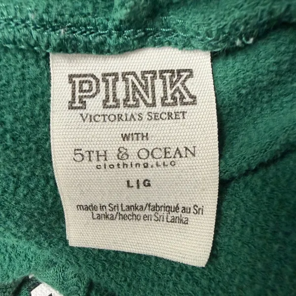 PINK Victoria's Secret Michigan State Spartans Cropped Hoodie Green White Large - Image 6