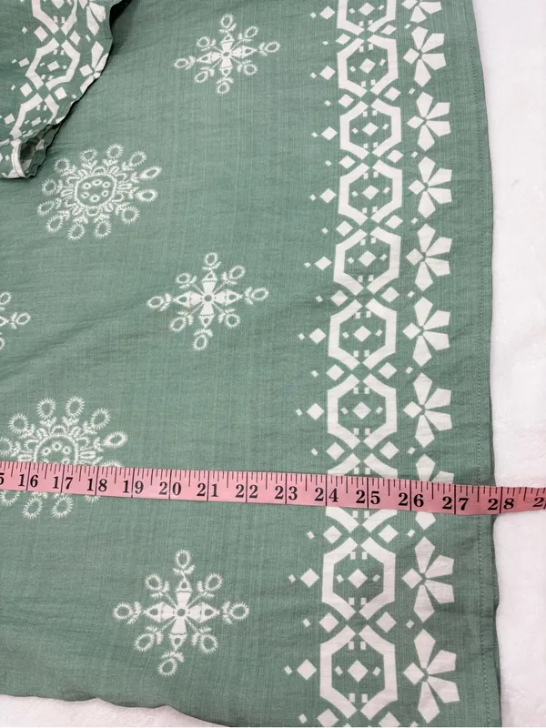 Bebonnie Boho Embroidered Tunic Top - Sage‎ Green Size L NEW - Image 11