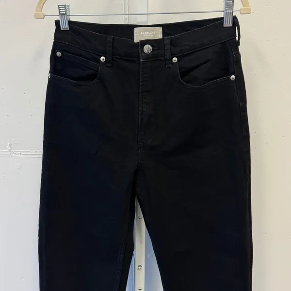 Everlane Women's TALL The Way High Jean Organic Cotton W27 Black Denim High Rise - Image 5