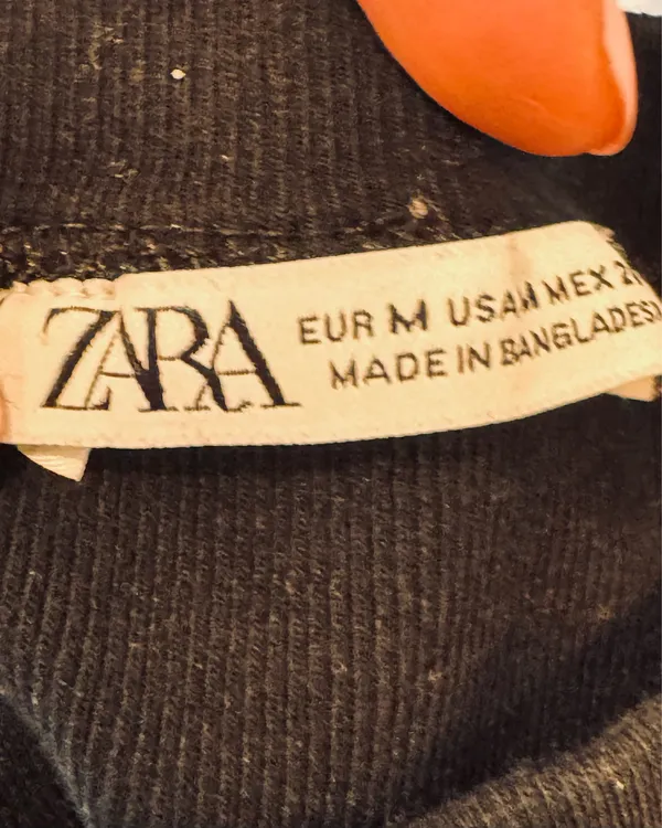 Zara Black Ribbed Muscle Tank Sleeveless Shirt M Form Fitting Cropped - Image 5