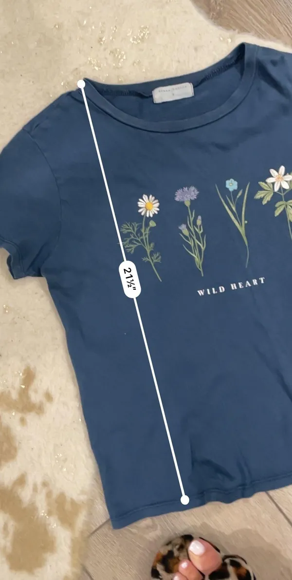 Urban Nation Wild Heart Floral Blue Graphic Tee - Image 4