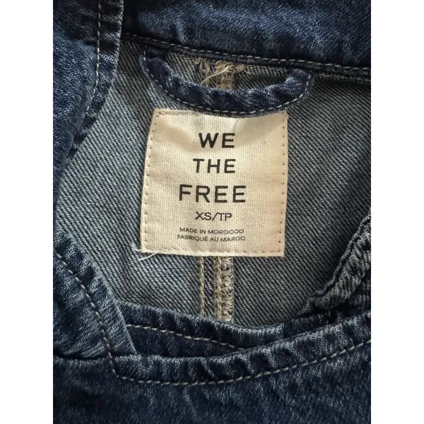 We The Free Denim Jacket XS NWT Structured Military Utility Missing Button - Image 5
