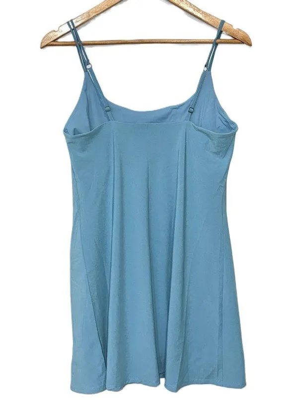 Womens Abercrombie & Fitch Blue Spaghetti Strap Slip Dress Shapewear Size Medium - Image 2
