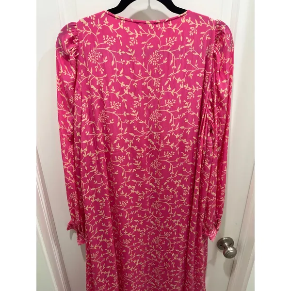 Sézane Fuchsia Nilla V-Neck Tent Dress Sz 40 US 8 - Image 9