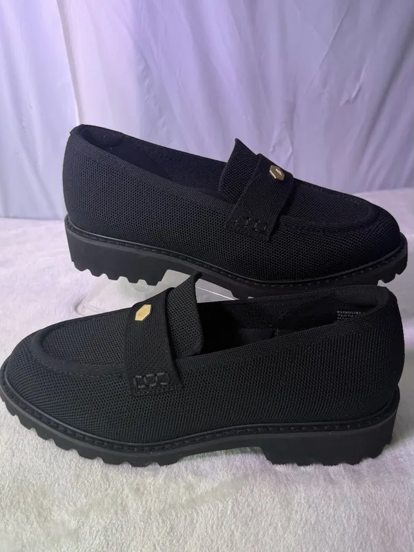 Vizzano Black Knit Penny Loafers for Women - Image 2