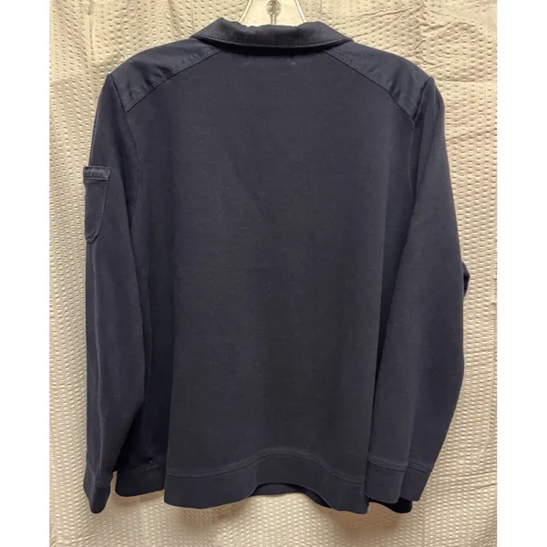 Lauren Ralph Lauren Women's 1X Deep Navy‎ Ribbed Collar Long Sleeve Snap Sweater - Image 6