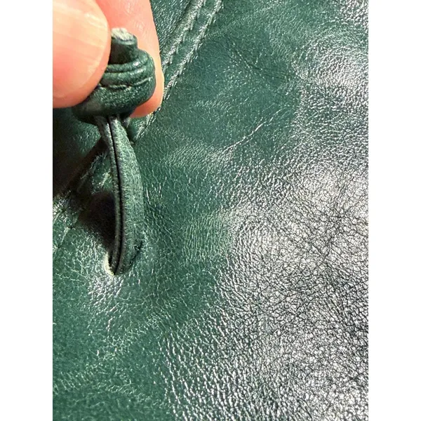 Vintage Ganson Emerald Green Leather Crossbody Bag Kiss Lock Frame Retro‎ 80s - Image 7