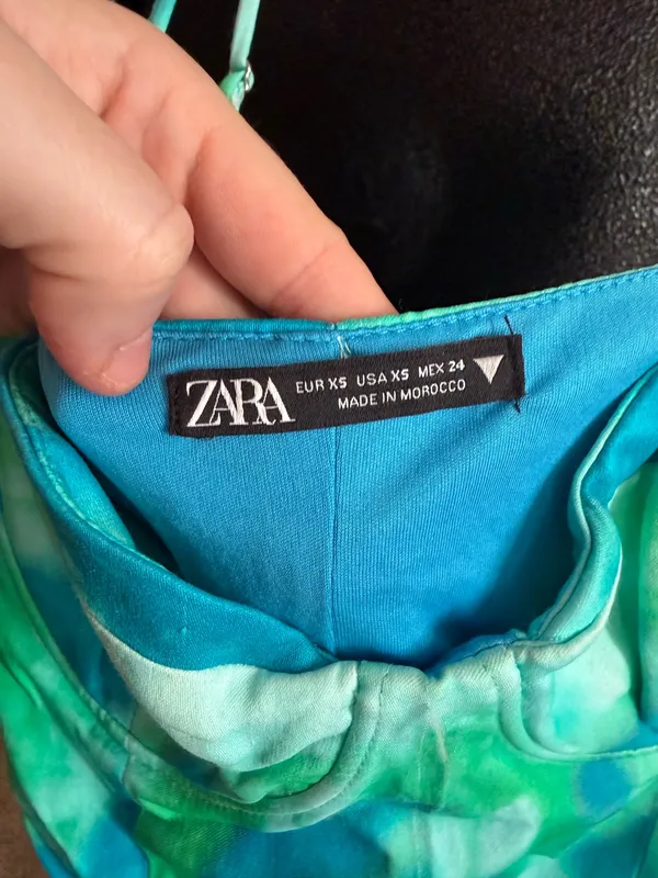 Zara blue and green tie-dye corset bodysuit - Image 2