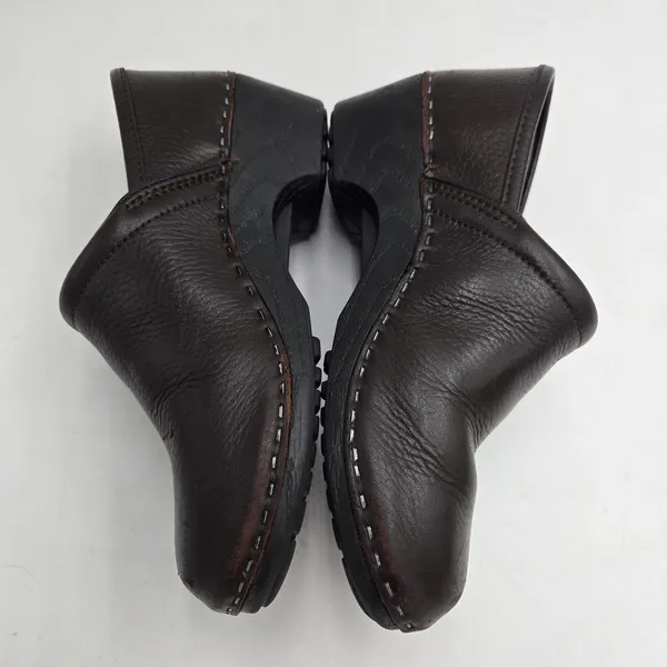 L.L.Bean Leather Clogs Dark Brown Slip On Mule Comfort Shoes Womens 6M Nurse - Image 5