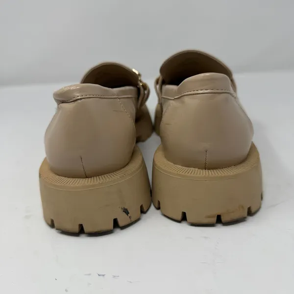 Zara Lug Sole Horsebit Platform Loafers Beige Chunky Slip On Women Size 38 7.5 - Image 5