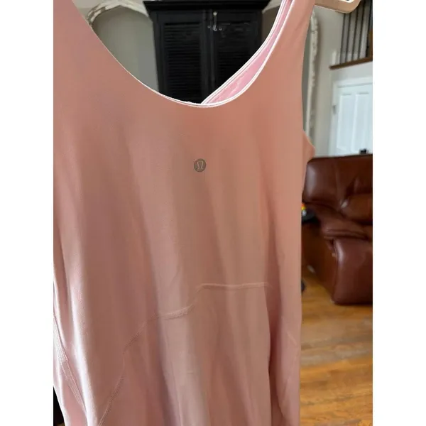 Lululemon Align Dress in a light pink shade features a V-neckline women's 14 - Image 3