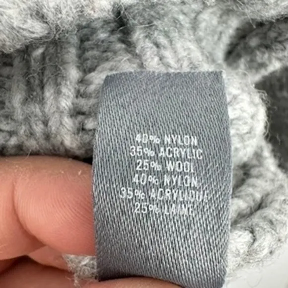 Aerie Womens XS Gray Cable‎ Knit Mock Neck Pullover Sweater Casual Warm Cozy - Image 7