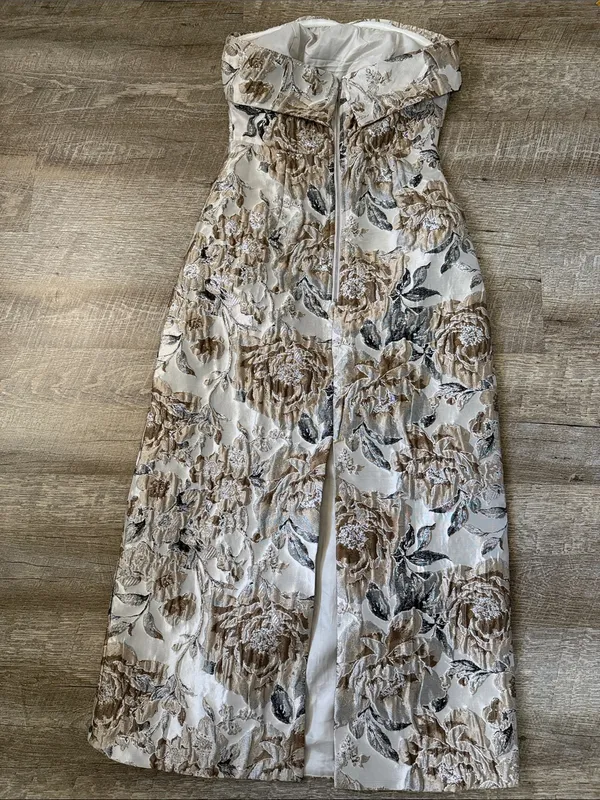NWT Sofie The Label Strapless Floral Jacquard Sheath Dress Size XS - Image 6