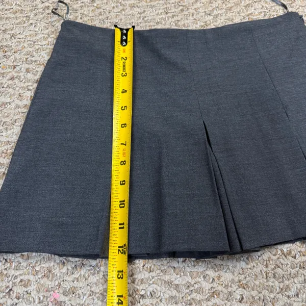 Zara Gray Pleated Mini Skort Womens Size Small Charcoal Academic Preppy Skirt - Image 5