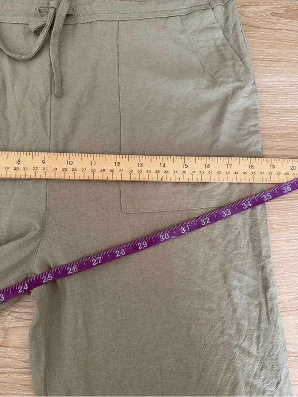 Rhythm. Small Jumpsuit Sage Green Relaxed Wide Leg Beach Linen Cotton - Image 8