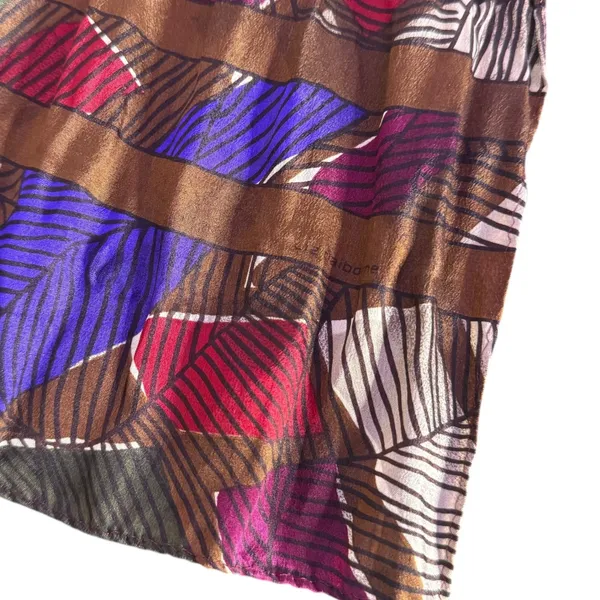 VTG Made‎ in Japan 100% Silk Scarf Ethnic Print Liz Claiborne Earthy BOHO 53" - Image 7