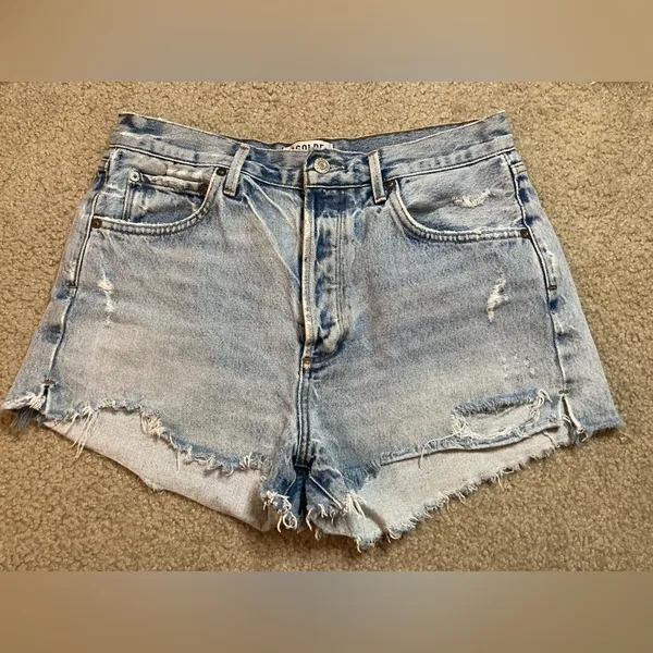 AGOLDE Jaden High Rise Distressed Denim Shorts Size 29 - Image 6