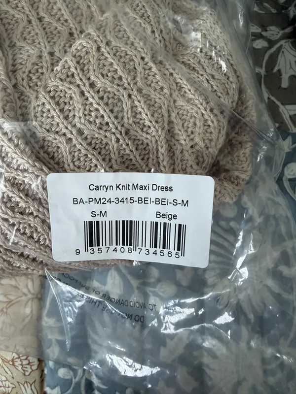 NWT Peppermayo Carryn Knit Maxi Dress S/M Beige Euro Summer Resort It Girl Beach - Image 8
