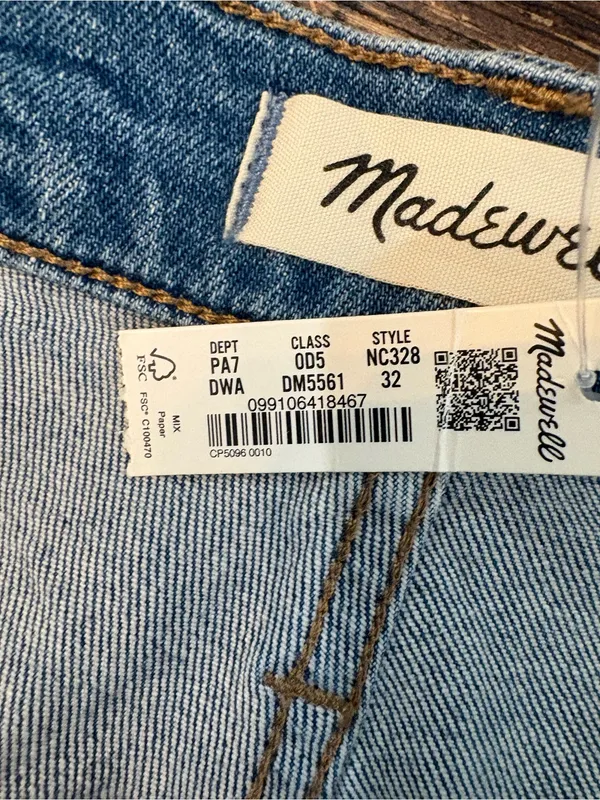 Madewell Perfect Vintage Jean Womens 32 Blue NWT Distressed Denman Wash NC328 - Image 5
