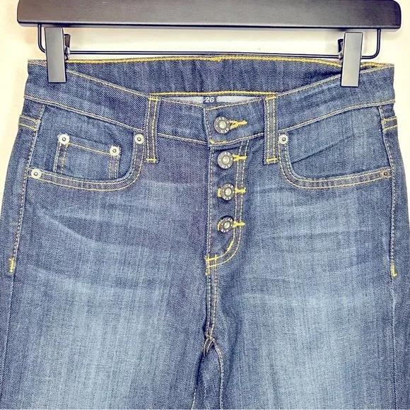 Carmar Flare Jordan Stretch Mid Rise Dark Wash Button Fly‎ Jeans Size 26 NWT - Image 5
