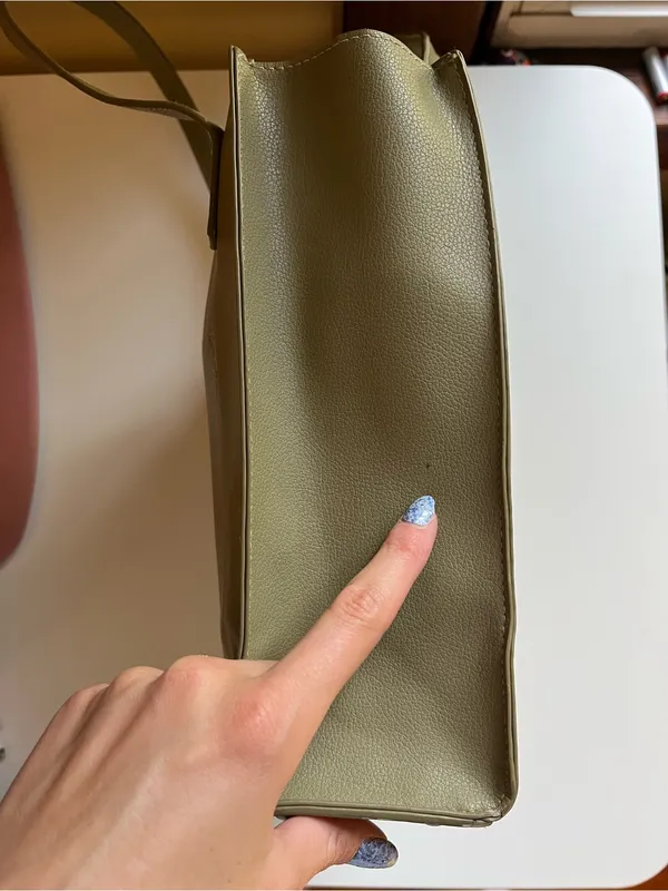 Pixie Mood Olive Tote with V-Notch Top - Image 4