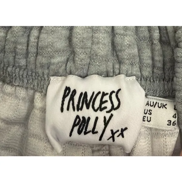 Princess Polly Waffle Knit Baggy Casual Loose Gray Jogger Sweatpants Size 4 - Image 3