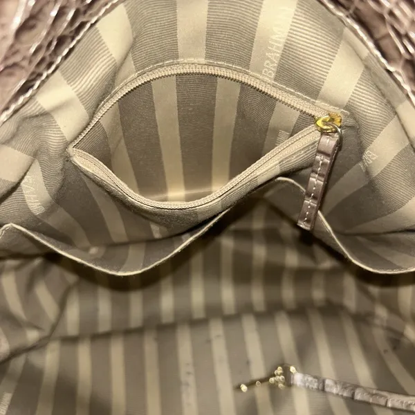 Brahmin Thelma Tote Chardonnay – Croc‎ Embossed & Suede - Image 14