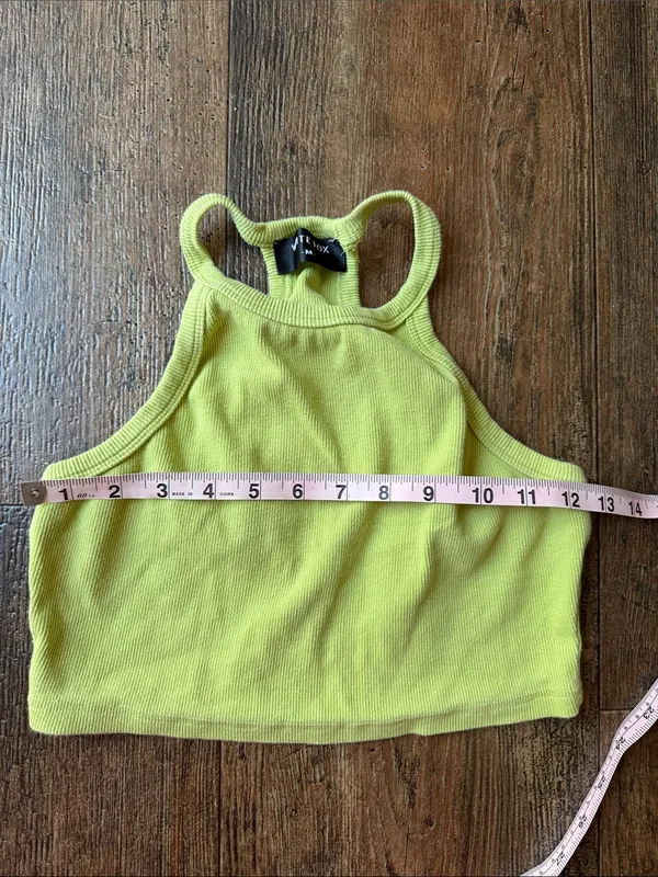 White Fox Boutique Lime Racerback Ribbed Crop Top - Image 6