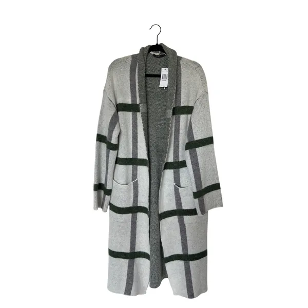 Cyrus Women’s Medium Gray ‎Open Front long Coatigan Cabincore Preppy Cottagecore - Image 5