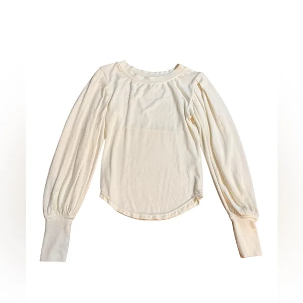 Free People‎ Off-White Lightweight Sweater Soft Slouchy & Effortless Sz S - Image 4