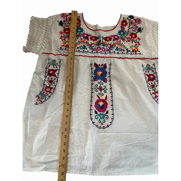YZXDORWJ Top Womens 3XL Mexican Floral Embroidered Peasant Festival Boho #CCC1-1 - Image 7