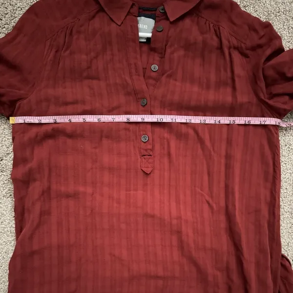 Maeve Anthropologie Bloomsbury Tie Waist Shirt Dress Rust Orange Size 6 - Image 10